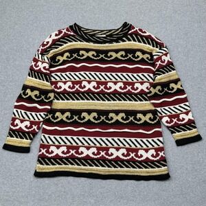 Vintage Trimmings Sweater Womens M Metallic 3D Knit Made‎ USA 90s Pullover